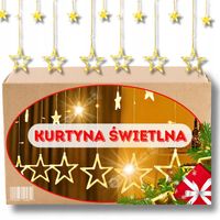 KURTYNA ŚWIETLNA LED GWIAZDKI LAMPKI ZEWNĘTRZNE WEWNĘTRZNE GIRLANDA NA OKNO