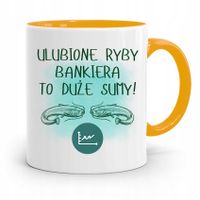 Dla Bankiera Kubek Żółty Na Prezent Na Urodziny Z Nadrukiem Ze Zdjęciem