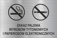 Naklejka ZAKAZ PALENIA PAPIEROSÓW e-papierosów bhp