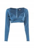 Missguided Top z długim rękawem - Ciemnogranatowy R.36