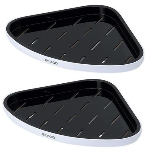 2x PÓŁKA ŁAZIENKOWA NAROŻNA POD PRYSZNIC ECOCO czarno-biała na Arena.pl