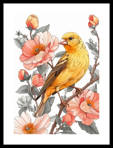 Plakat 25x35cm Wiosenny Śpiewaczek zdjęcie 3