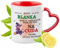 Dla Blanki Kubek Czerwony Z Uszkiem W Kształcie Serca Na Prezent