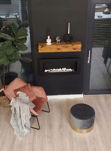 Biokominek WISZĄCY 90cm NAŚCIENNY czarny do ZABUDOWY na Arena.pl