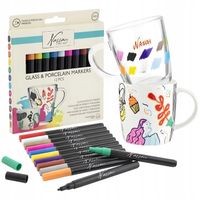 MARKERY DO SZKŁA PORCELANY CERAMIKI MAZAKI PISAKI FLAMASTRY ZESTAW 12 sztuk