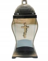 ZNICZ KAPLICZKA KARAFA REFLEX ZŁOTY BRĄZOWY BARYŁKA DUŻA ZNICZE LAMPIO