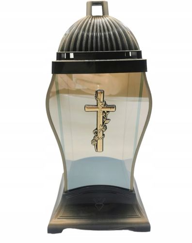 ZNICZ KAPLICZKA KARAFA REFLEX ZŁOTY BRĄZOWY BARYŁKA DUŻA ZNICZE LAMPIO na Arena.pl