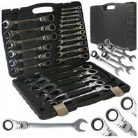 KLUCZE PŁASKO OCZKOWE Z GRZECHOTKĄ ŁAMANE 6-32 22e ZESTAW KLUCZY WALIZKA