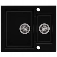 Zlewozmywak granitowy 1,5 komorowy bez ociekacza WESTA 80 deep black 92