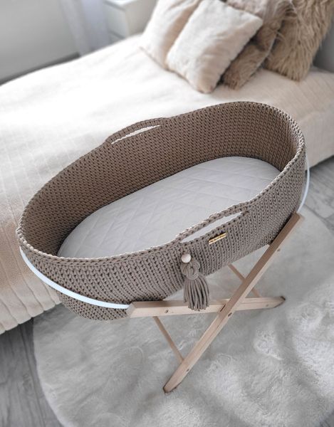 Kosz Mojżesza BOHO Handmade ze stojakiem sand zdjęcie 4