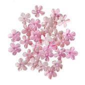KWIATY PAPIEROWE Z PEREŁKĄ 2 CM 32 SZT RÓŻOWE 2498