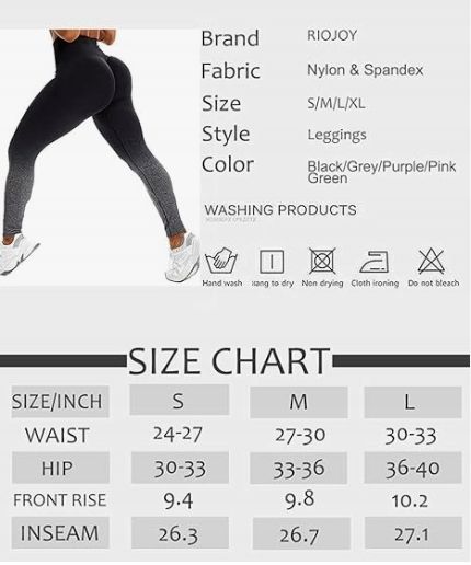 RIOJOY LEGGINSY DAMSKIE SPORTOWE PUSH UP WYSOKI STAN GRADIENT ROZMIAR M zdjęcie 8