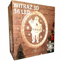 3D WITRAŻ LED LAMPKI ŚWIĄTECZNE OZDOBA NA OKNO