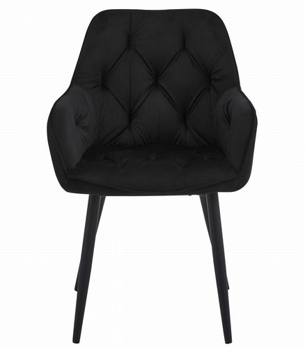Krzesło JORK - czarny aksamit / nogi czarne x 1 na Arena.pl
