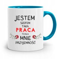 Kubek Błękitny Dla Szefa Jestem Szefem Prezent Z Nadrukiem Ze Zdjęciem