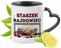 Kubek Czarny Z Uszkiem W Kształcie Serca Dla Staszka Idealny Na Prezent