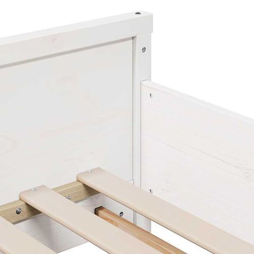 Ramka łóżka z materacem Biały 80 x 200 cm Lite drewno sosnowe na Arena.pl