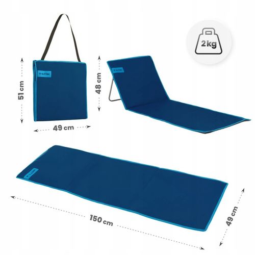 MATA PLAŻOWA Z OPARCIEM SKŁADANA REGULOWANY LEŻAK PLAŻOWY OUTTEC na Arena.pl