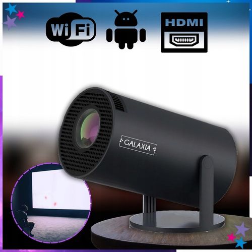 PROJEKTOR RZUTNIK MINI PRZENOŚNY ANDROID LED WIFI FULL HD SMART TV HY300 na Arena.pl