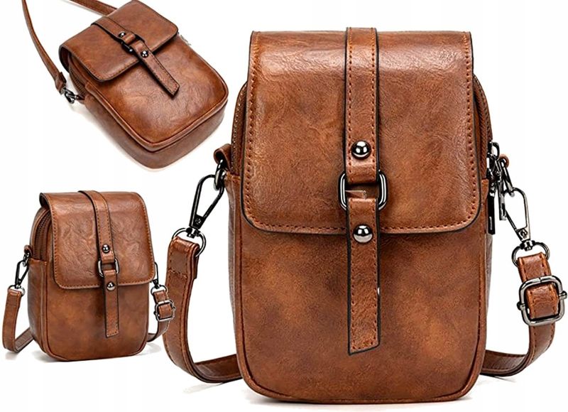 Torebka Damska Skórzana Listonoszka Crossbody Boho zdjęcie 3