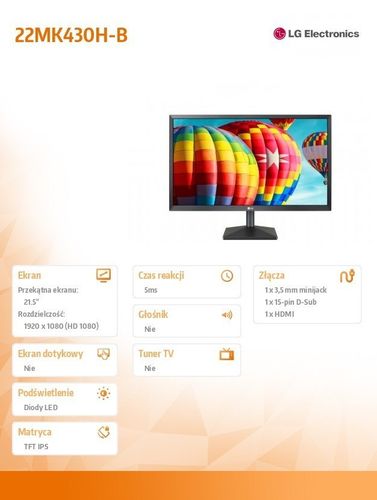 Monitor 22 22MK430H-B IPS HDMI D-sub na Arena.pl