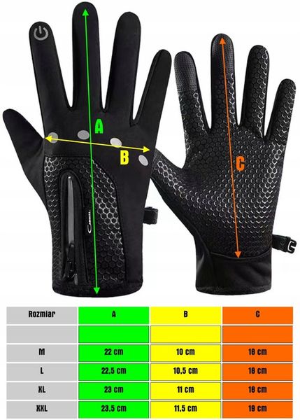 Rękawice Górskie Softshell Narty Rower Touch XXL zdjęcie 8