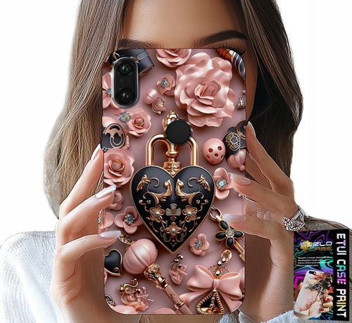 ETUI DO HUAWEI P SMART 2019 - KOBIECE WZORY KŁÓDKA SERCE CASE + SZKŁO na Arena.pl