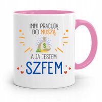 Kubek Różowy Prezent Dla Szefa Jestem Szefem Z Nadrukiem Ze Zdjęciem