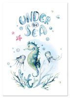 Plakat obrazki ilustracje dziecko konik morski ocean 70x100 cm