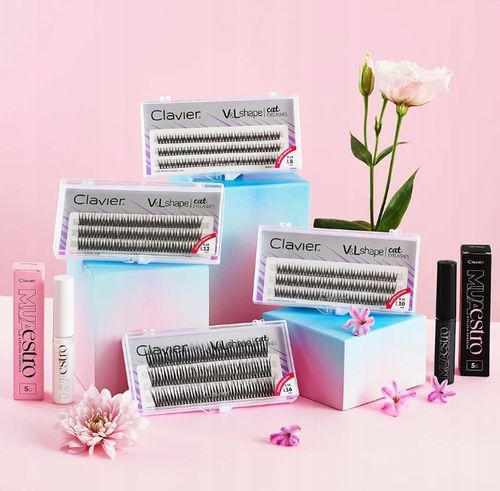 Kępki rzęs Clavier V&L Shape cat eyelashes skręt L - 10mm na Arena.pl
