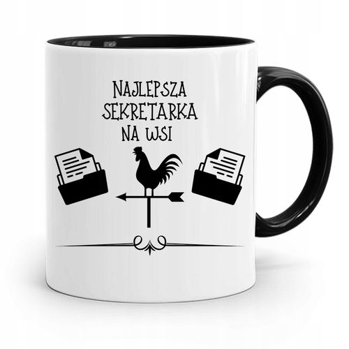 Kubek Czarny Prezent Dla Sekretarki Najlepsza Z Nadrukiem Ze Zdjęciem na Arena.pl