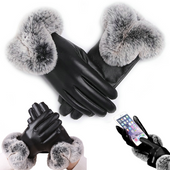 RĘKAWICZKI ZIMOWE DOTYKOWE OCIEPLANE Z FUTERKIEM