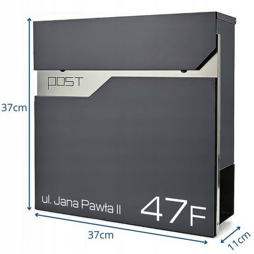 SKRZYNKA NA LISTY POCZTOWA Z ADRESEM NAPISEM NUMEREM DOMU ANTRACYT na Arena.pl