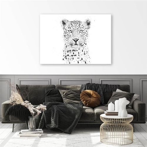 Deco Panel, Leopard na białym tle 60x40 na Arena.pl