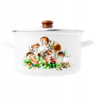 Garnek tradycyjny OD 5052 grzyby 22 CM 4.7 L emaliowany