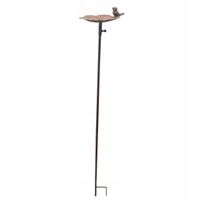 Metalowe POIDEŁKO KARMNIK do ogrodu liść z ptaszkiem ozdoba 117 cm vintage