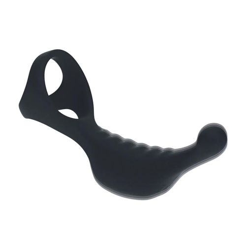 Vibrating Silicone Prostate Stimulator With Tri O Cockring - Black na Arena.pl