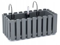 KADAX Skrzynka Balkonowa Donica Uchwyty 38cm Szara