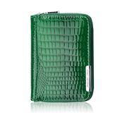 portfel damski skórzany mini zielony skóra naturalna l