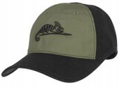 Czapka z Daszkiem HELIKON LOGO Bejsbolówka Regulowana Czarna / Olive Green