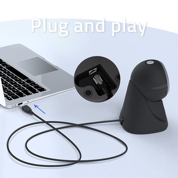 Qoltec Stacjonarny precyzyjny czytnik skaner kodów kreskowych i QR 1D 2D zdjęcie 3