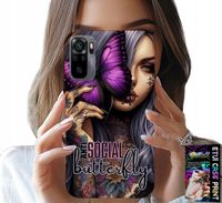 ETUI DO XIAOMI NOTE 10 / 10S - ANTI SOCIAL BUTTERFLY RÓŻOWY MOTYL + SZKŁO