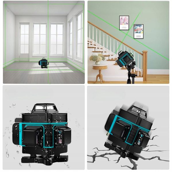 LASER KRZYŻOWY BLOKADA WAHADŁA POZIOMICA LASEROWA 4D 360 16 LINII + STATYW zdjęcie 7