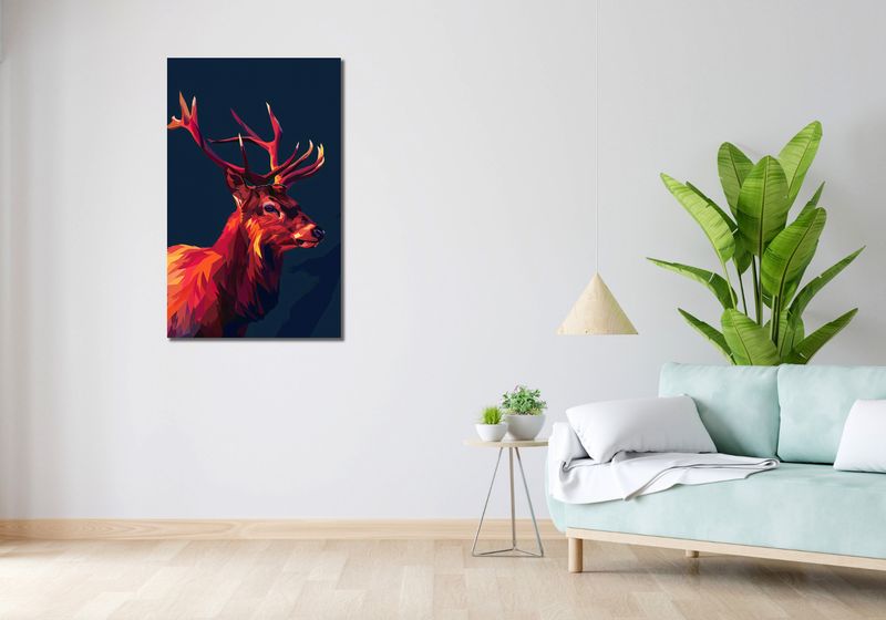 Obraz 60x100cm Jeleń w Geometrii zdjęcie 2
