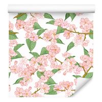 Tapeta do jadalni wiosenne kwiaty wiśni liście