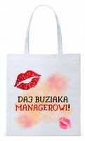 Torba Biała Eco Shopper Prezent Dla Managera Z Nadrukiem Ze Zdjęciem