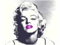 40X50CM MARILYN MONROE FIOLETOWYMI USTAMI OBRAZ