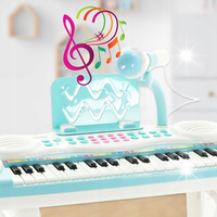 ORGANY Pianinko Niebieskie Z MIKROFONEM 37 klawiszy NAGRYWANIE MP3 +TABORET