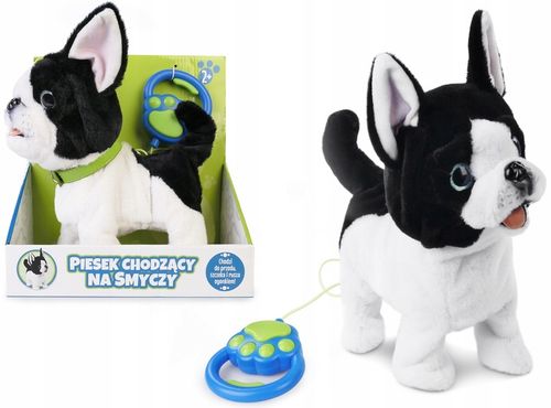 PIESEK INTERAKTYWNY CHODZĄCY NA SMYCZY Pies BULDOG CHODZI SZCZEKA MERDA na Arena.pl