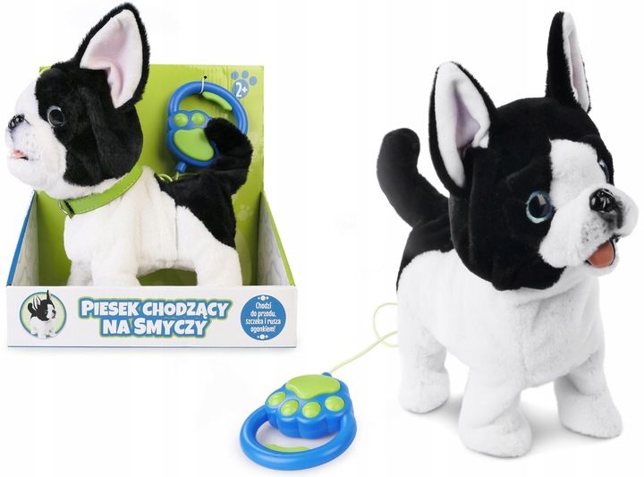 PIESEK INTERAKTYWNY CHODZĄCY NA SMYCZY Pies BULDOG CHODZI SZCZEKA MERDA zdjęcie 9